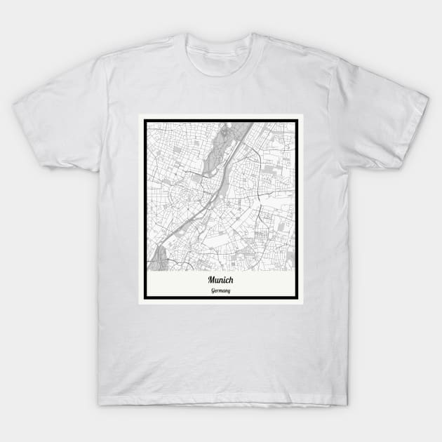 Map of Munich - Germany T-Shirt by AeTDesignPT